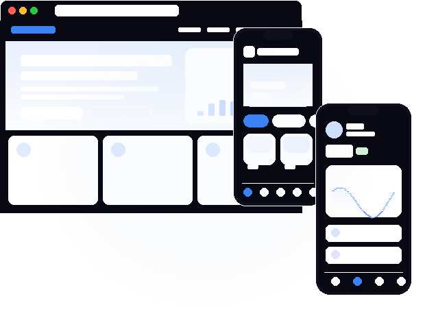 Dashboard and mobile app mockup