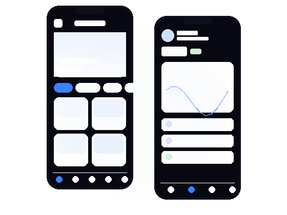 Mobile app development mockup